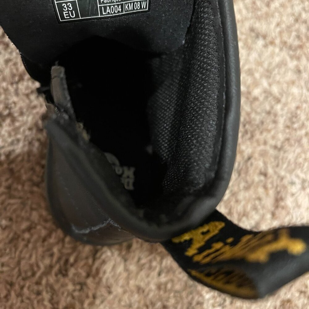 Dr. Martens Kids 1460 Softy T Black Leather Boots - Size 2 Little Kid - Picture 7 of 8